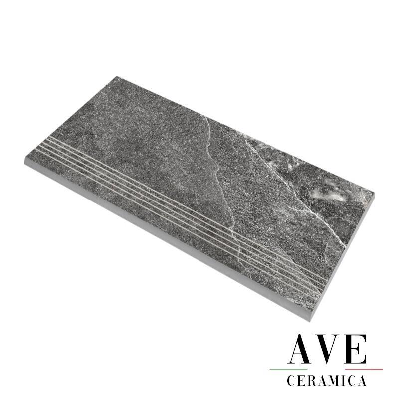 Стъпало от гранитогрес Kalakito Eco Steps black 30х60 - Aveceramica