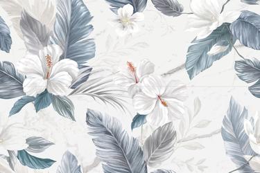 Фаянсови декорни плочки Mixed Decoro Ibisco Statuario Venato 80х120 - Aveceramica