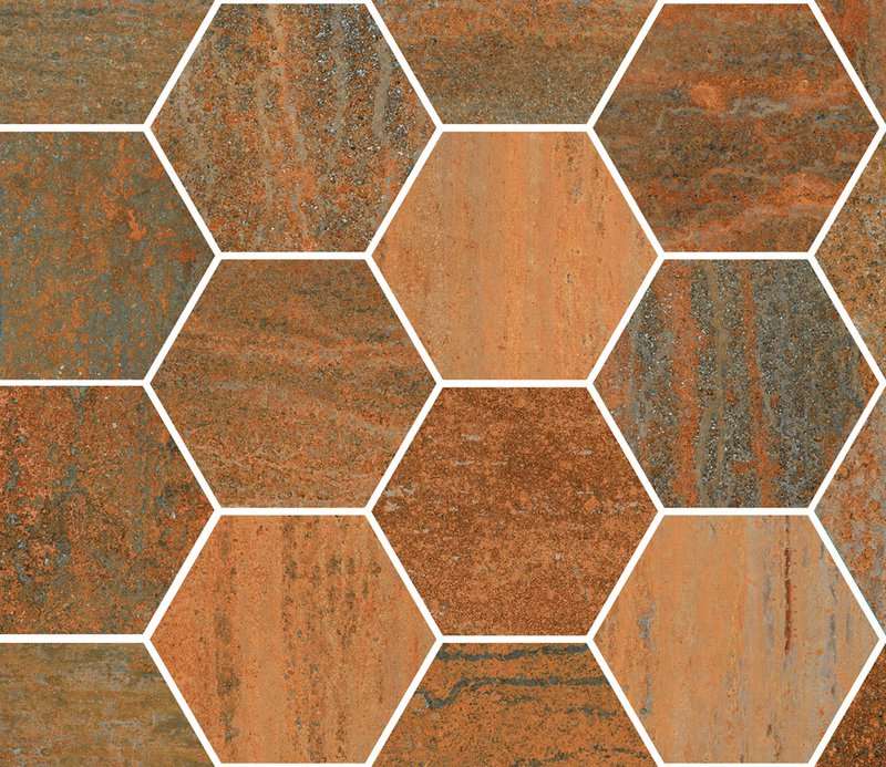 Гранитогрес Mosaico Dripart Maxi Class Copper 30х34,5 - Aveceramica