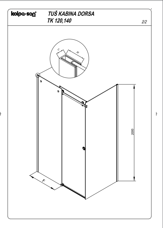 Душ кабина Dorsa TK 120х90/K -UNI - AVE Ceramica