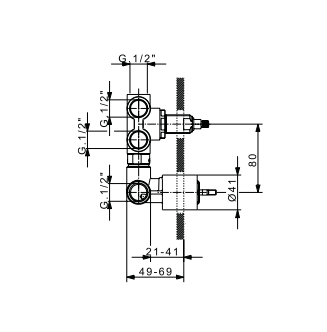Комплект външно и вътрешно тяло за вграден душ D-LIGHT Fleхdoccia - AVE Ceramica