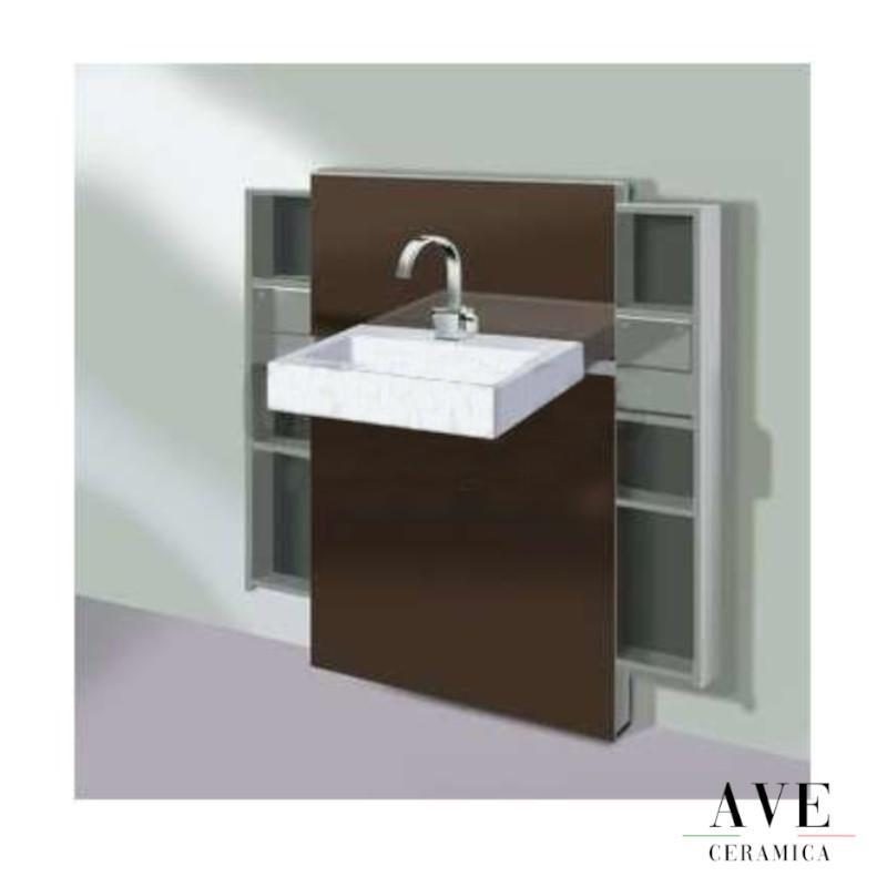 Санитарен модул за окачена мивка и стоящ смесител Geberit Монолит - AVE Ceramica