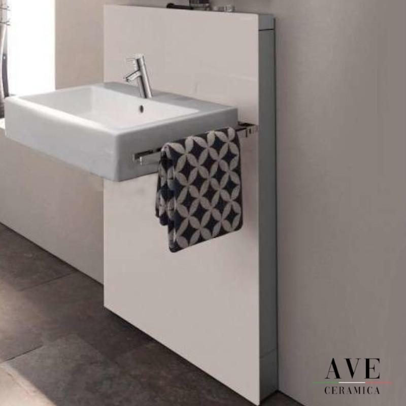 Санитарен модул за окачена мивка и стоящ смесител Geberit Монолит пясъчен - AVE Ceramica
