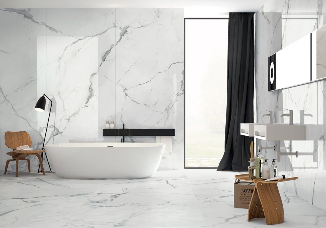 Широкоформатен гранитогрес - Серия Calacatta White - AVE Ceramica