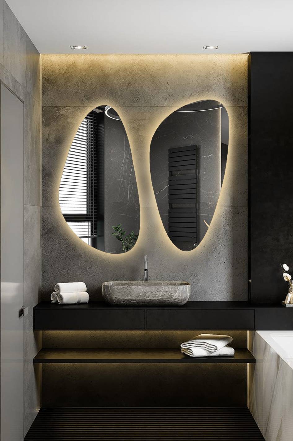 Комплект от две огледала с LED подсветка – IRREGULAR SHAPES - AVE Ceramica
