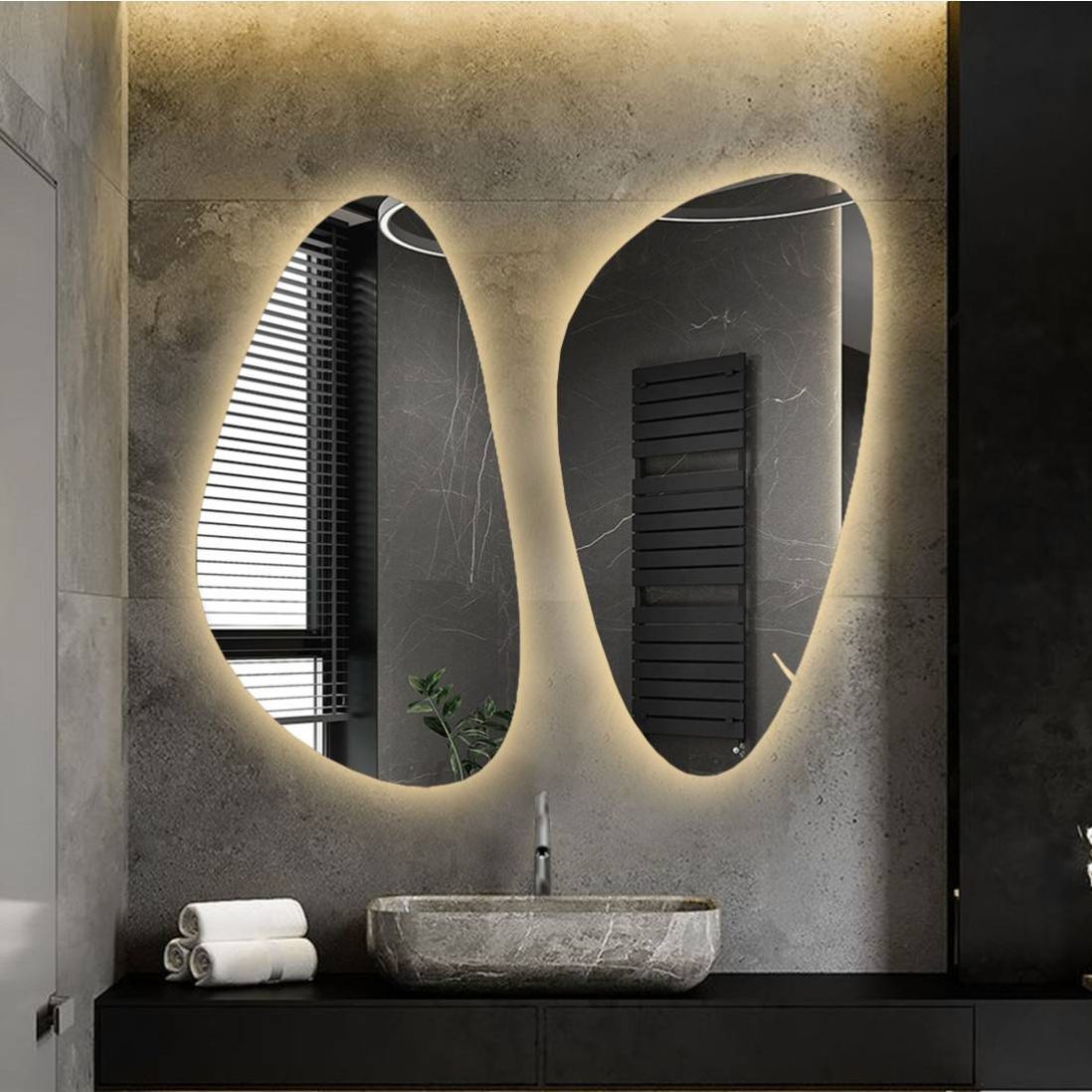 Комплект от две огледала с LED подсветка – IRREGULAR SHAPES - Обзавеждане за баня -  AVE Ceramica