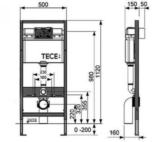 Kомплект структура за вграждане – TECE Германия – с бутон NOW Лъскав хром - AVE Ceramica
