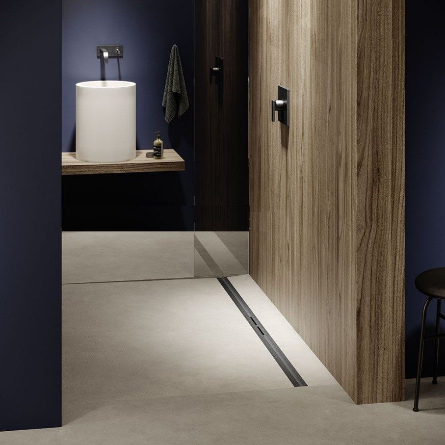 Shop - Решетка за линеен сифон модел DRAINPROFILE – сатиниран черен хром, PVD покритие - AVE Ceramica