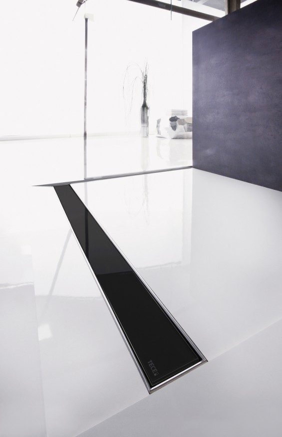 Комплект за линеен сифон модел GLASS – черен стъклен панел - Линейни сифони -  AVE Ceramica