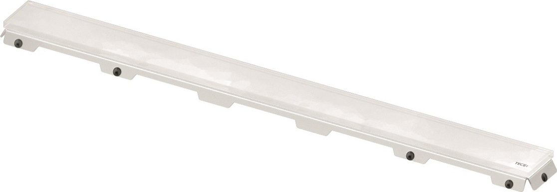 Комплект за линеен сифон модел GLASS – бял стъклен панел - AVE Ceramica