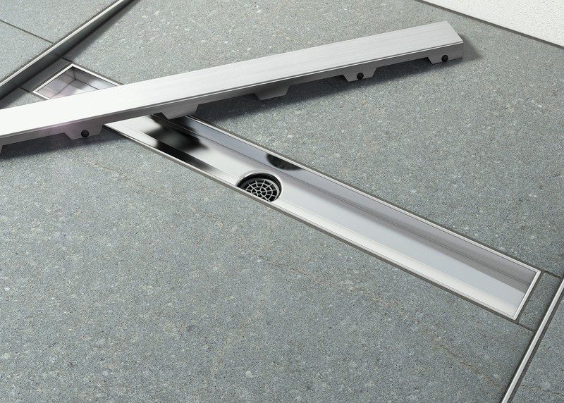 Комплект за линеен сифон модел STEEL II – панел от сатинирана стомана - AVE Ceramica