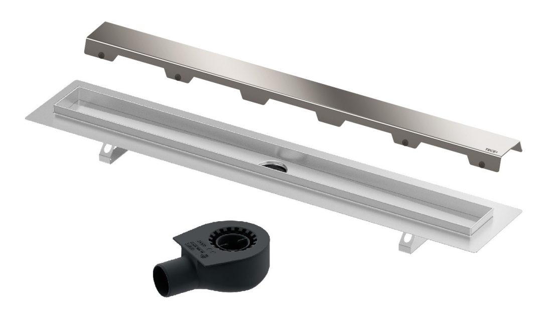 Комплект за линеен сифон модел STEEL II – панел от сатинирана стомана - AVE Ceramica