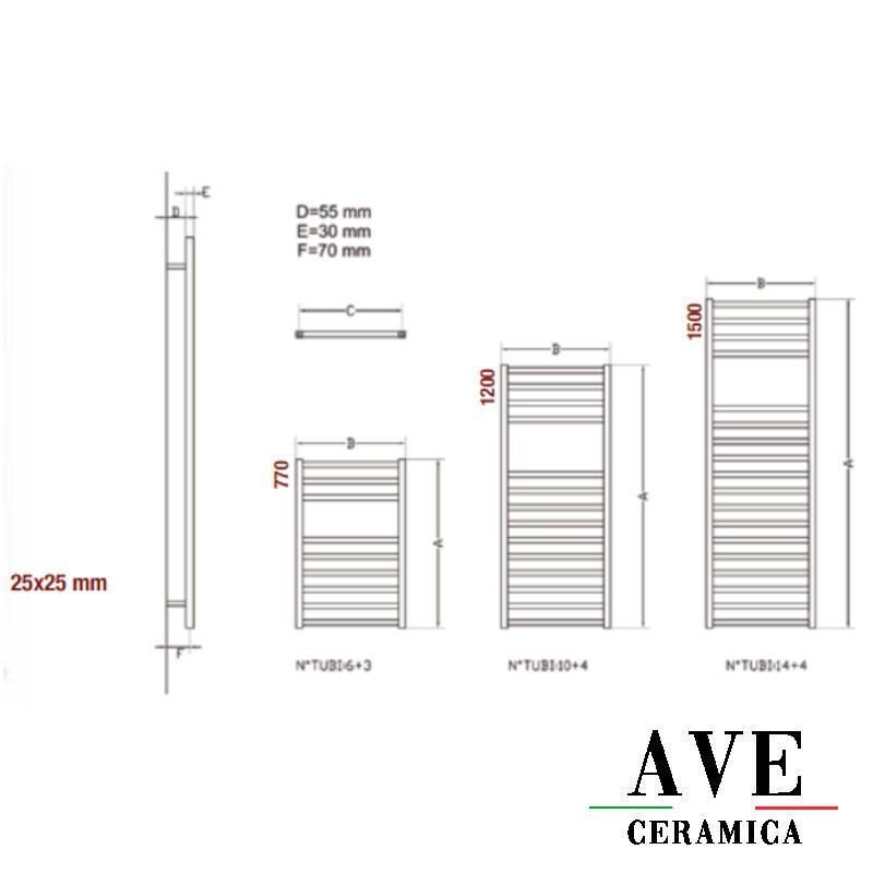 Лира за баня Ercos Square - Shop -  AVE Ceramica
