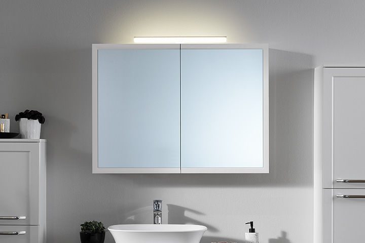 Горен шкаф за баня Blanche с огледало TOB 95 WH -LED, SW, S - AVE Ceramica