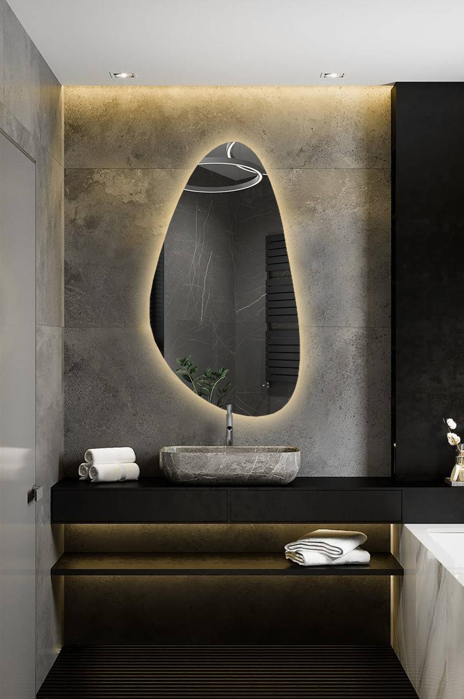 Огледало с LED подсветка – IRREGULAR FORM - Обзавеждане за баня -  AVE Ceramica