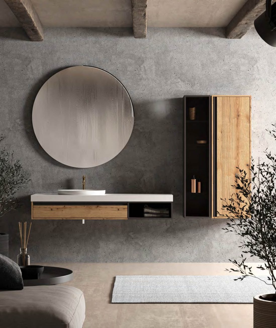 Shop - Огледало Orbis с LED лампа + амбиентно осветление и сензорен ключ - AVE Ceramica