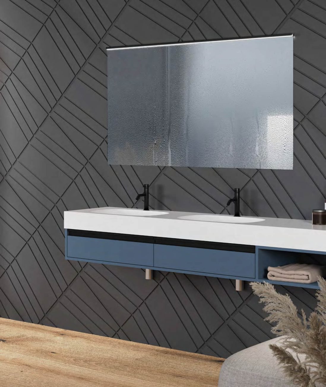 Огледало Quadrum с LED лампа + амбиентно осветление и сензорен ключ - Shop -  AVE Ceramica