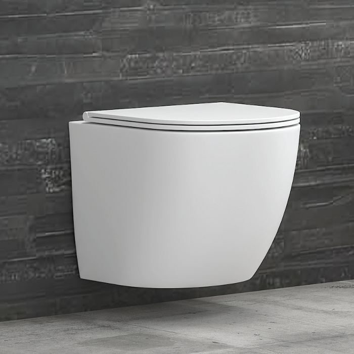 Пакетно предложение окачена тоалетна Milos Mini Rimless със структура за вграждане Tece - AVE Ceramica