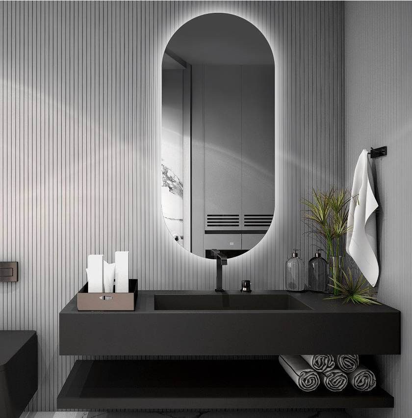 Овално огледало с LED осветление Sense 60х120 - AVE Ceramica