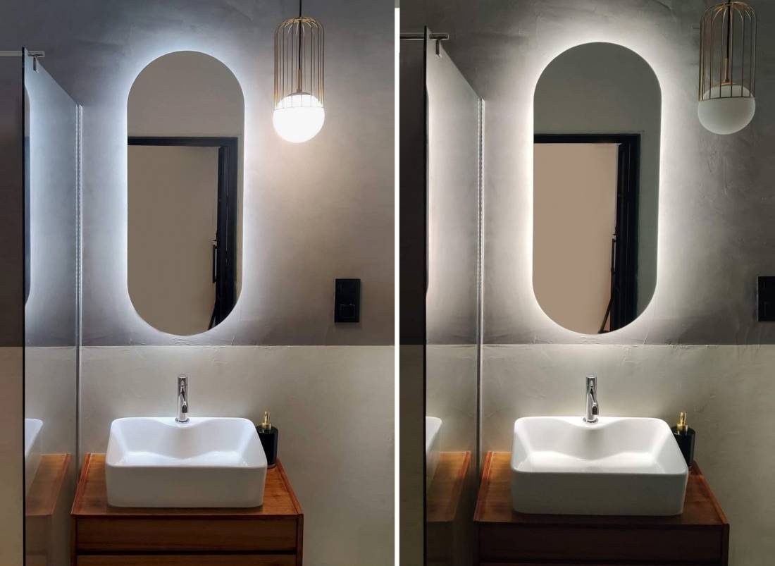 Овално огледало с LED осветление Sense 60х120 - AVE Ceramica