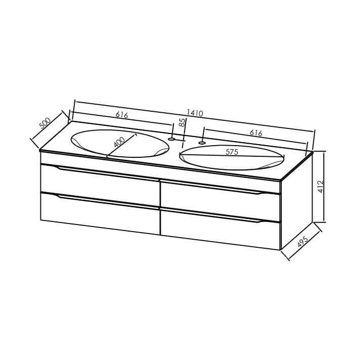 Шкаф за баня Malaya Premium OUM 140 - Shop -  AVE Ceramica