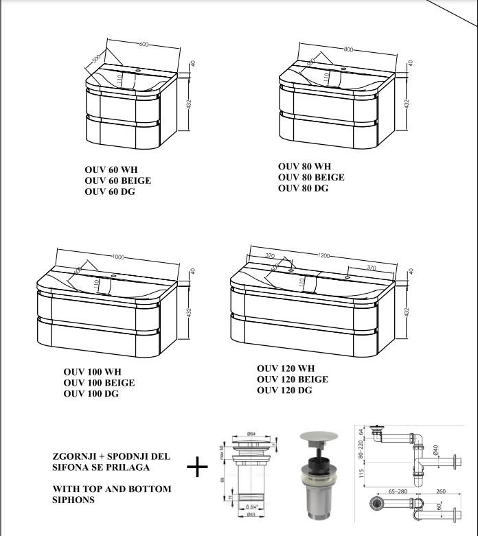 Шкаф за баня Vittoria OUV 100 - AVE Ceramica