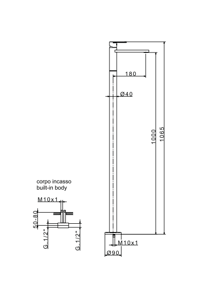 Висок смесител за мивка от пода Ice Fleхdoccia 43182 - AVE Ceramica