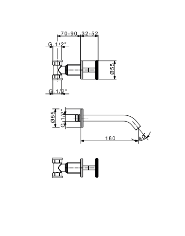 Смесител за вграждане Lumiere Fleхdoccia 72310 - AVE Ceramica