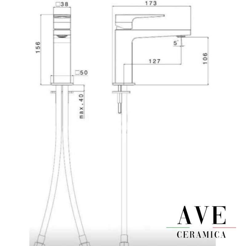 Смесител за мивка хром Alpi Una - Смесители -  AVE Ceramica