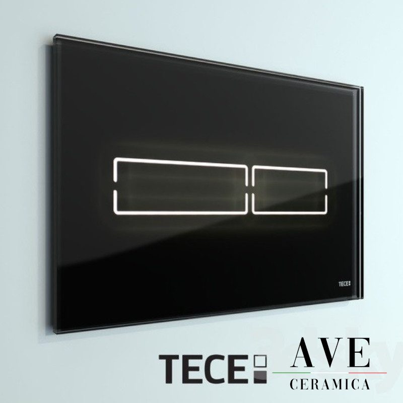 Структура за вграждане с активатор TECE LUх mini Black glass - Структури за тоалетни -  AVE Ceramica