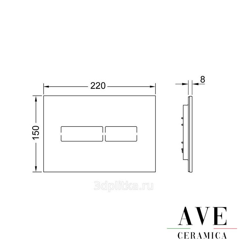 Структура за вграждане с активатор TECE LUх mini White glass - Структури за тоалетни -  AVE Ceramica