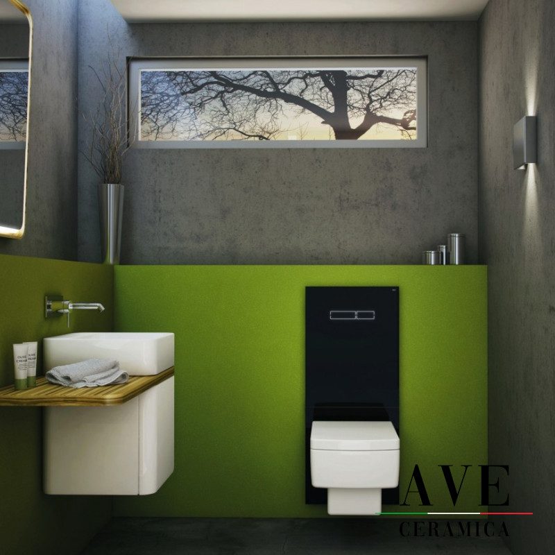 Структура за вграждане и панел TECE LUх Black glass - AVE Ceramica