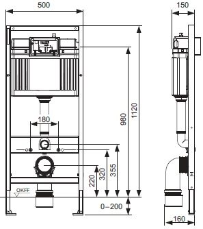 TECEbase структура за вграждане с казанче Base, активатор Base бял - AVE Ceramica
