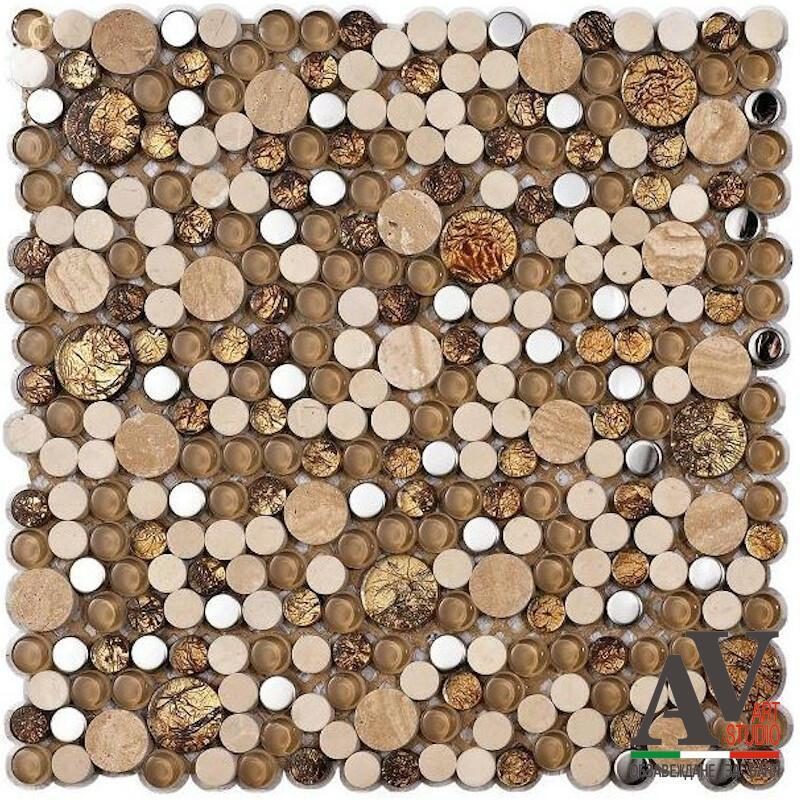 Стъклокерамична мозайка Planet Gold 30х30см - Shop -  AVE Ceramica