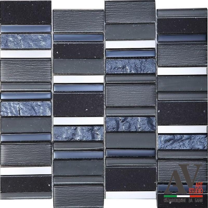 Стъклокерамична мозайка Stripes Carbon 30х30,5см - Shop -  AVE Ceramica