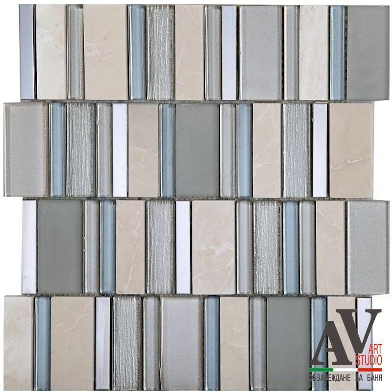 Стъклокерамична мозайка Stripes Champagne 30,2х30,7см - Shop - AVE Ceramica