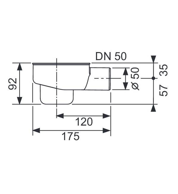 Сифон TECEdrainline “standard”, страничен сифон DN 50 - AVE Ceramica