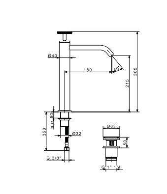 Висок смесител за мивка Balance Fleхdoccia 73110 - AVE Ceramica