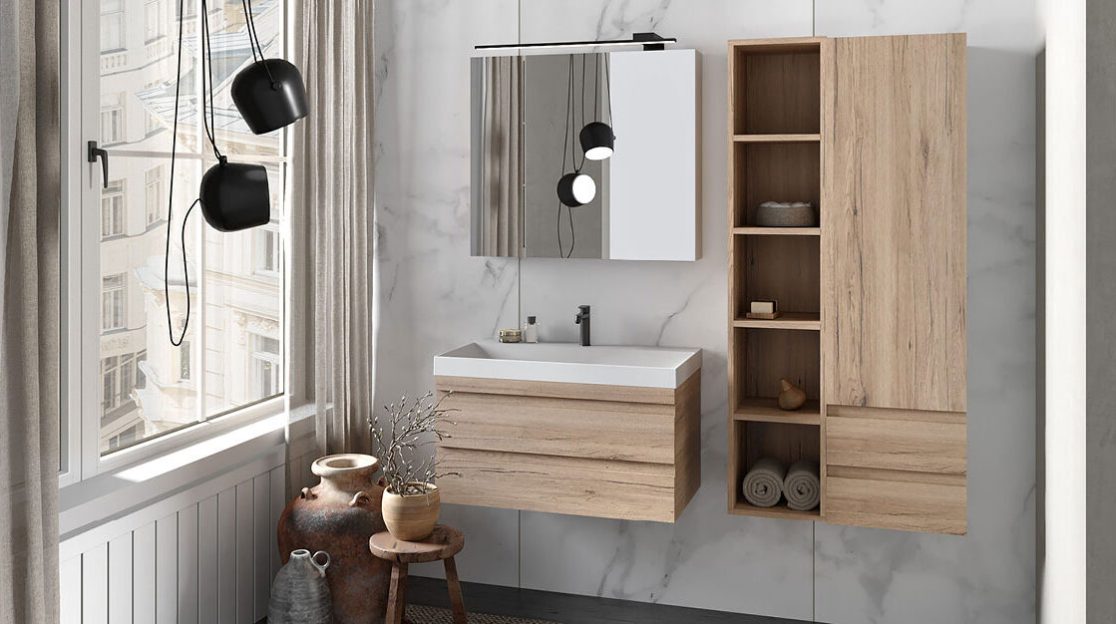 Вертикален шкаф за баня Naomi N 1501 - AVE Ceramica