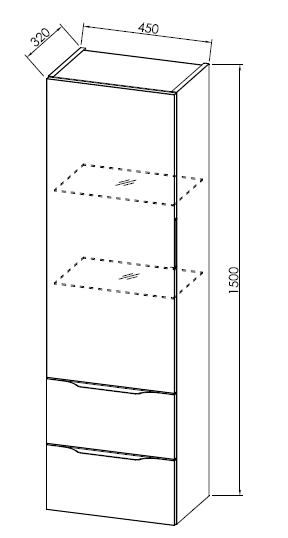 Шкаф колона Tara T 1501 - AVE Ceramica