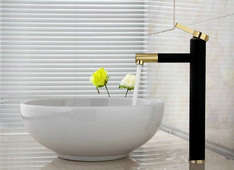 Висок смесител за мивка Smart black / gold - Shop -  AVE Ceramica