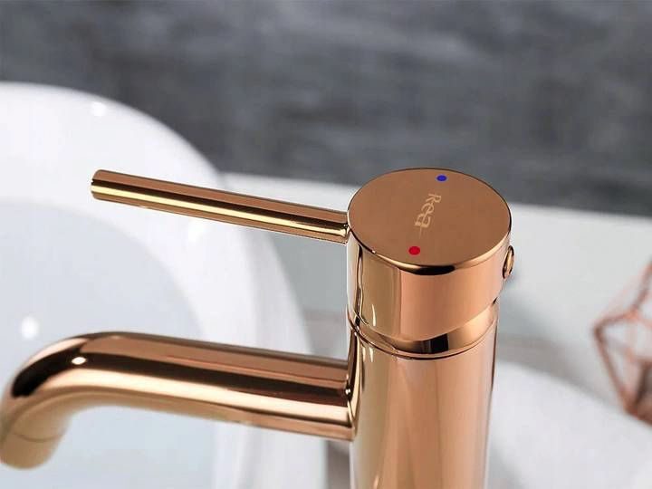 Висок смесител за мивка Lungo rose gold - Shop -  AVE Ceramica
