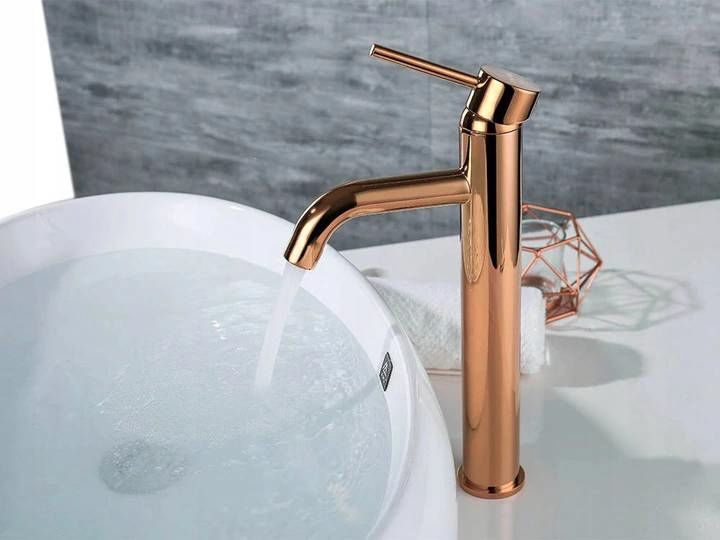 Висок смесител за мивка Lungo rose gold - Shop -  AVE Ceramica