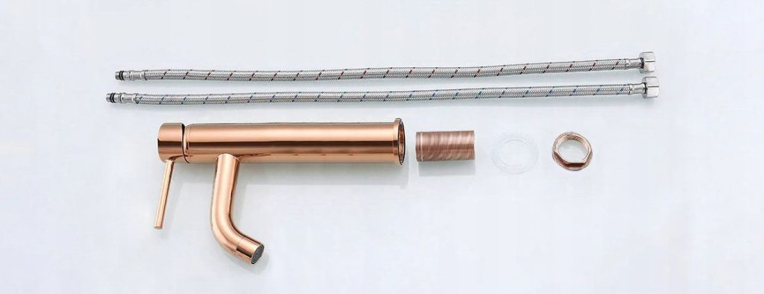 Висок смесител за мивка Lungo rose gold - Shop -  AVE Ceramica